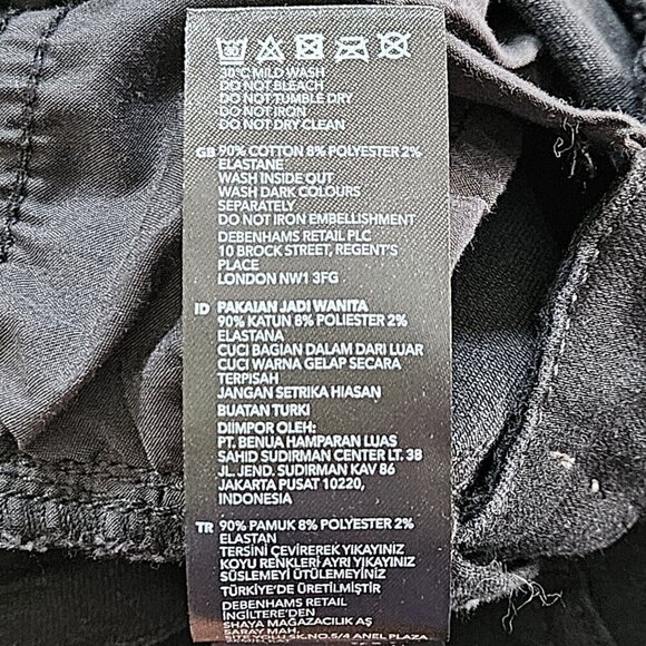 RJR John Rocha Jeans Womens 18 R Black High Rise Embroidery Flowers Sequins Boho - Picture 8 of 16